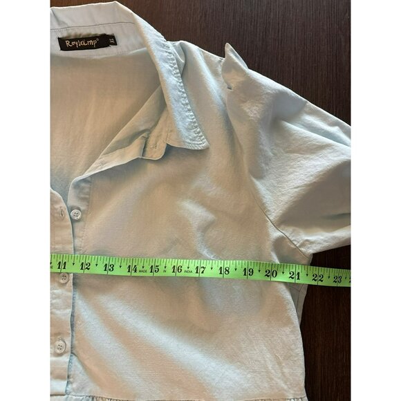 Roylamp Light Blue Ruffled Shirt Dress With Pockets Size XL - Picture 6 of 7